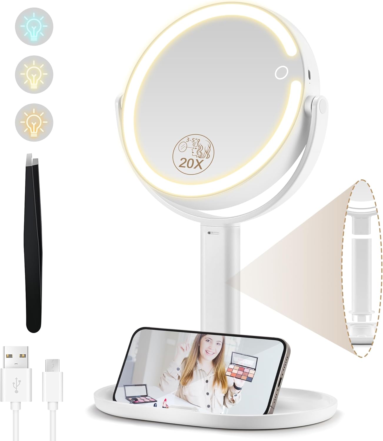 Perfect makeup mirror with stunning lights and magnification