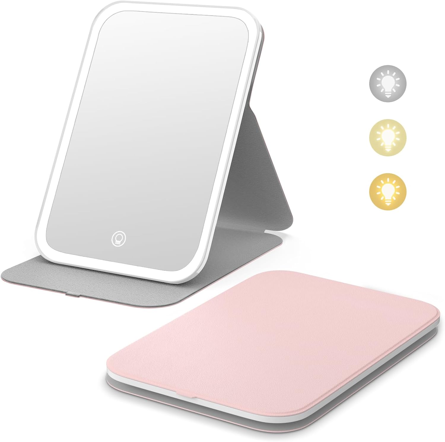 Kintion Travel Makeup Mirror - 60 LEDs 360 Rotation Rechargeable