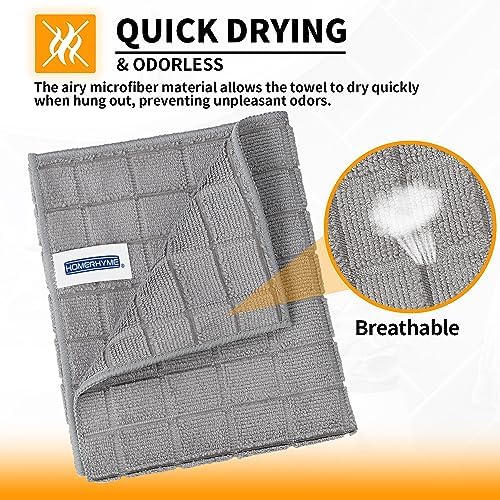 HOMERHYME Hand Towels 12-Pack Quick-DryLint-FreeBath Kitchen Essentials