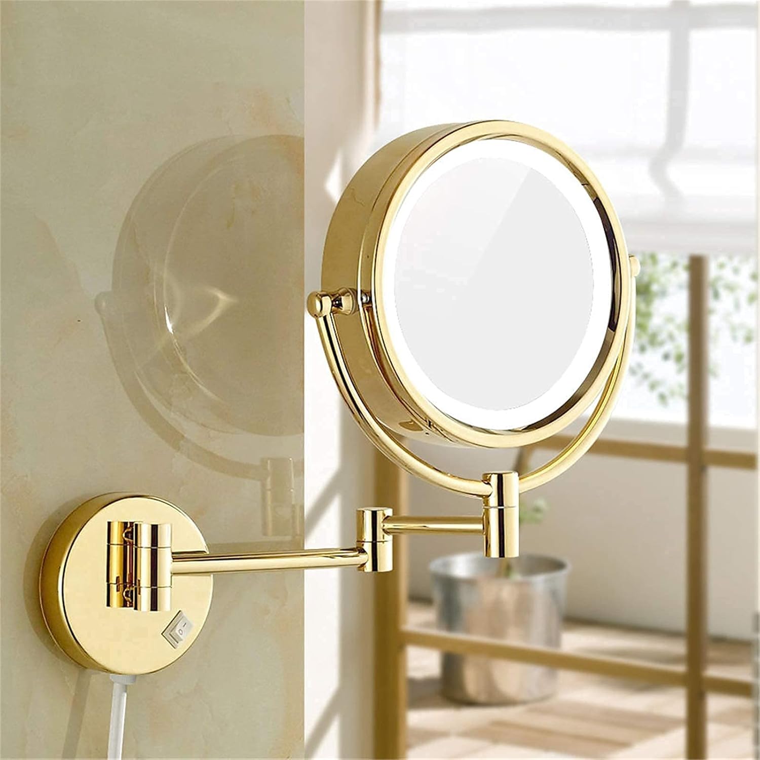 Wall-Mounted Makeup Mirror with LED Light