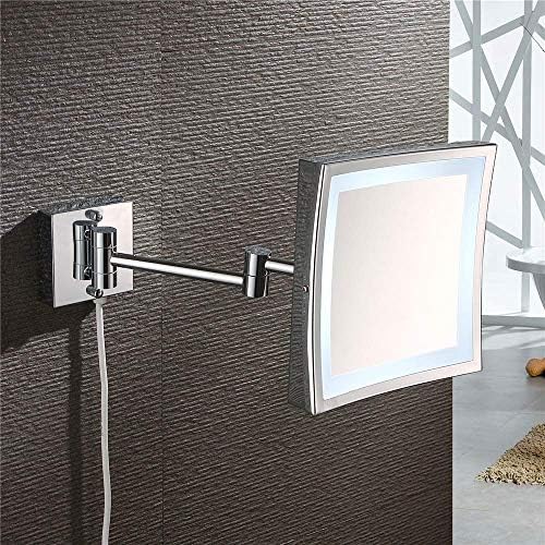 Wall-Mounted Vanity Mirror With 3X Magnification And Chrome Finish