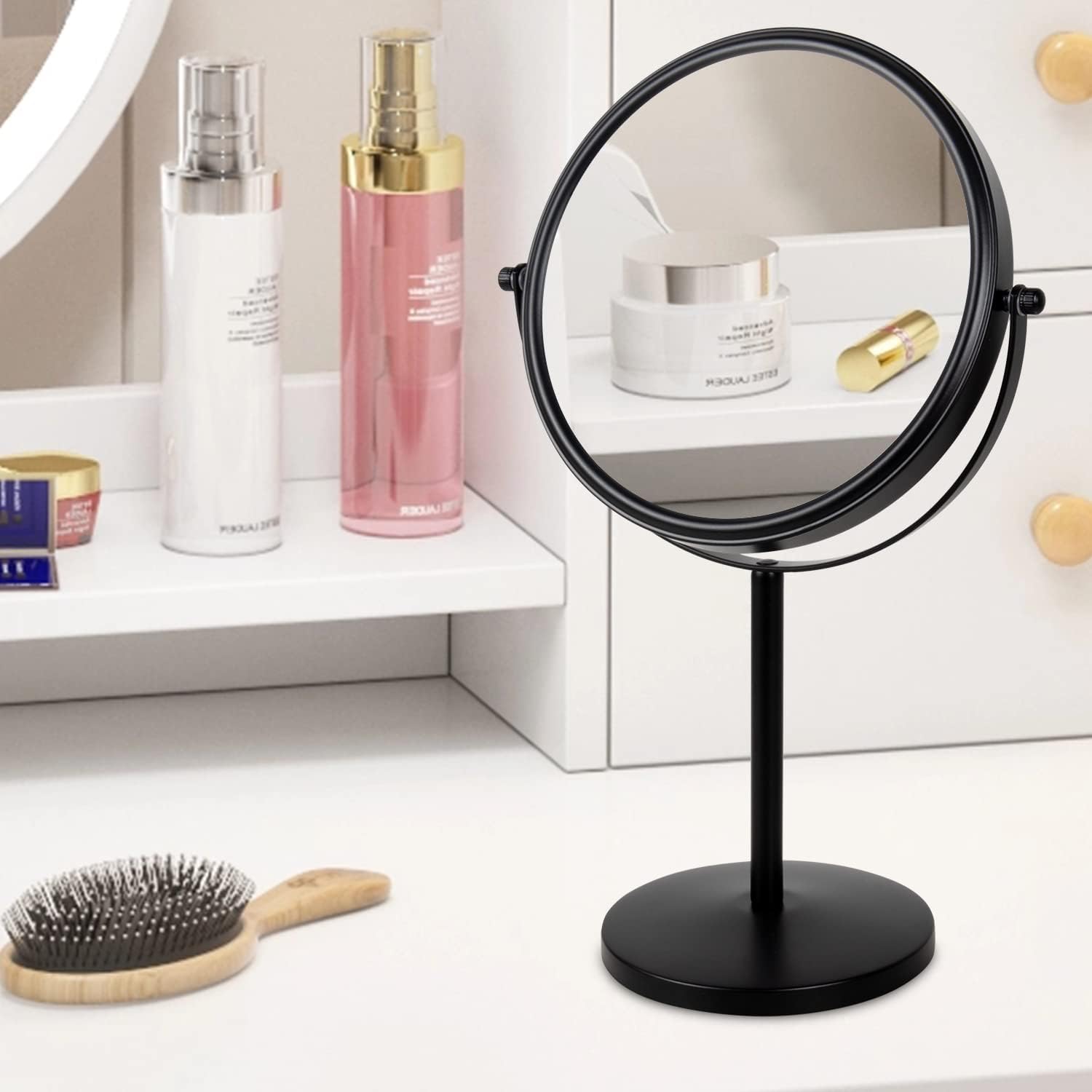 ALHAKIN 10x Magnifying Makeup Mirror Swivel Tabletop for detailed beauty