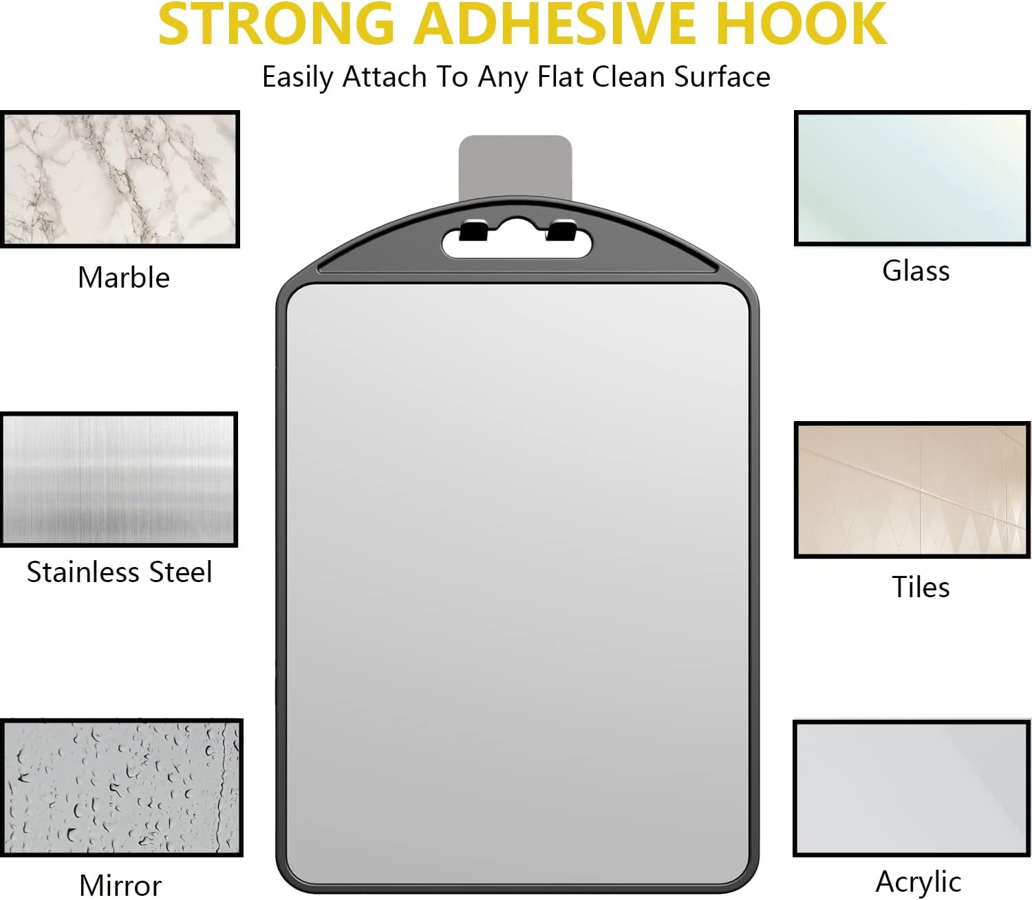 APHUIME Deluxe Large Fogless Shower Mirror with Razor Holder Hook