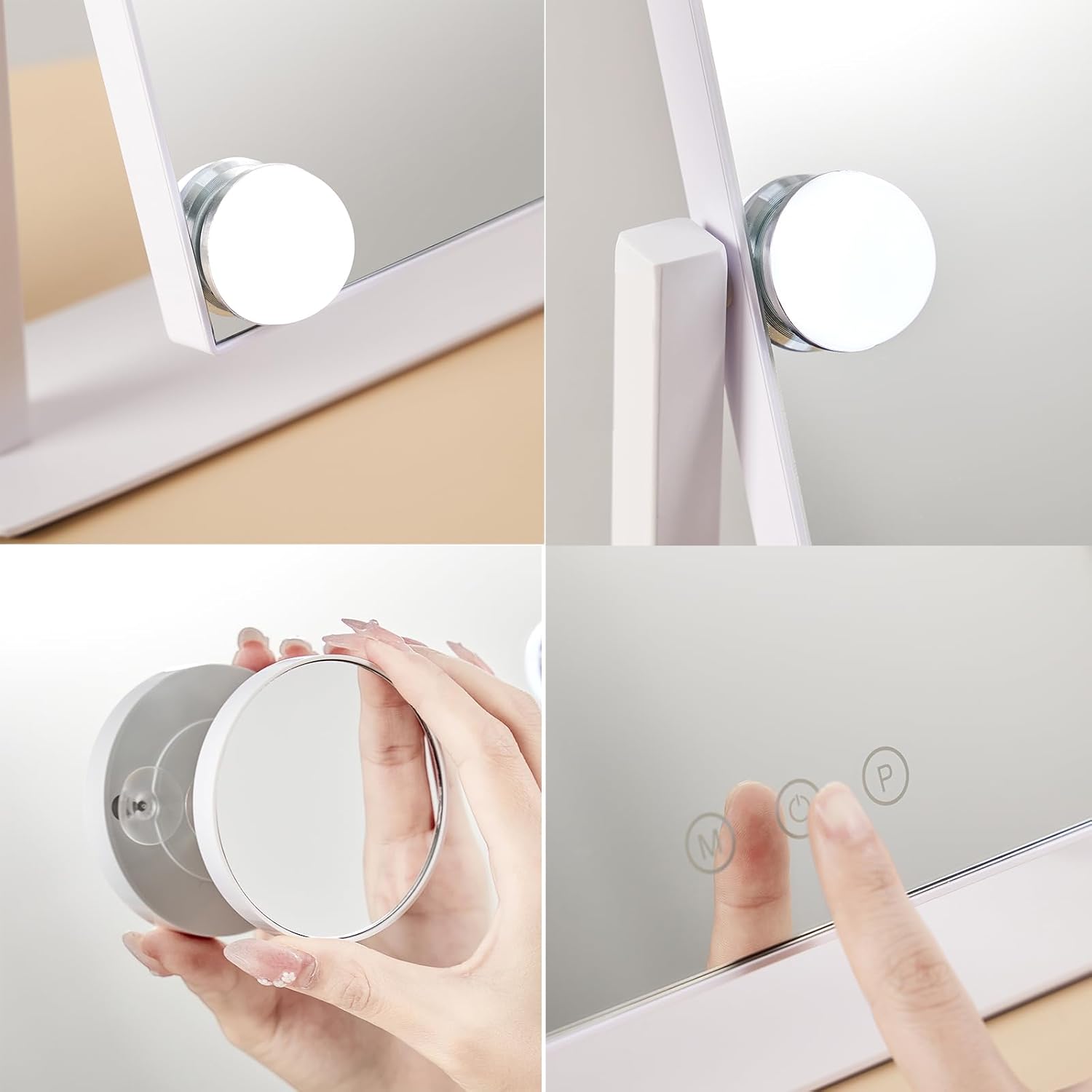 Vanity Mirror with 5X Magnification