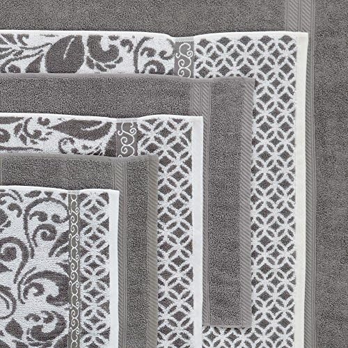 Modern Threads Modern Trefoil Filigree 6-Piece Reversible Yarn Dyed Jacquard Towel Set