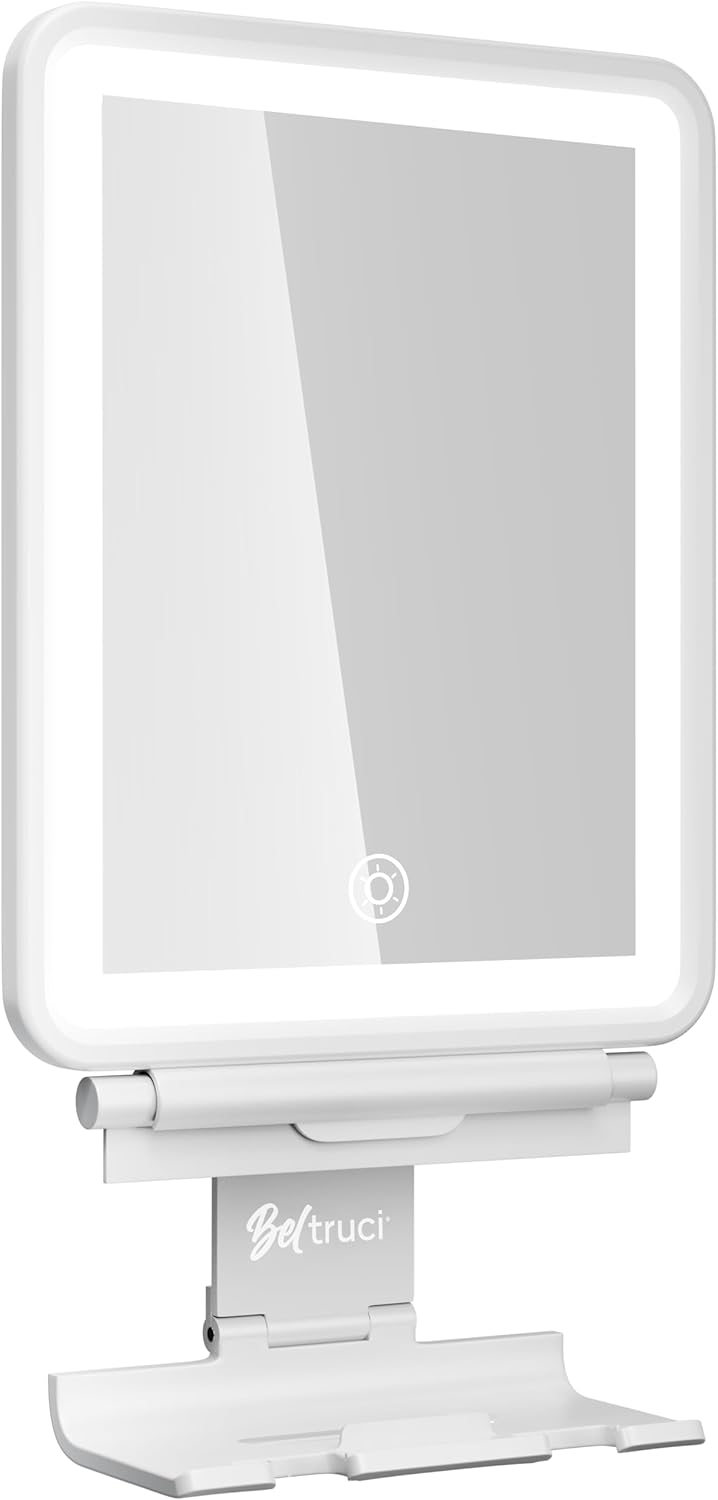 Fog-Free White Shower Mirror