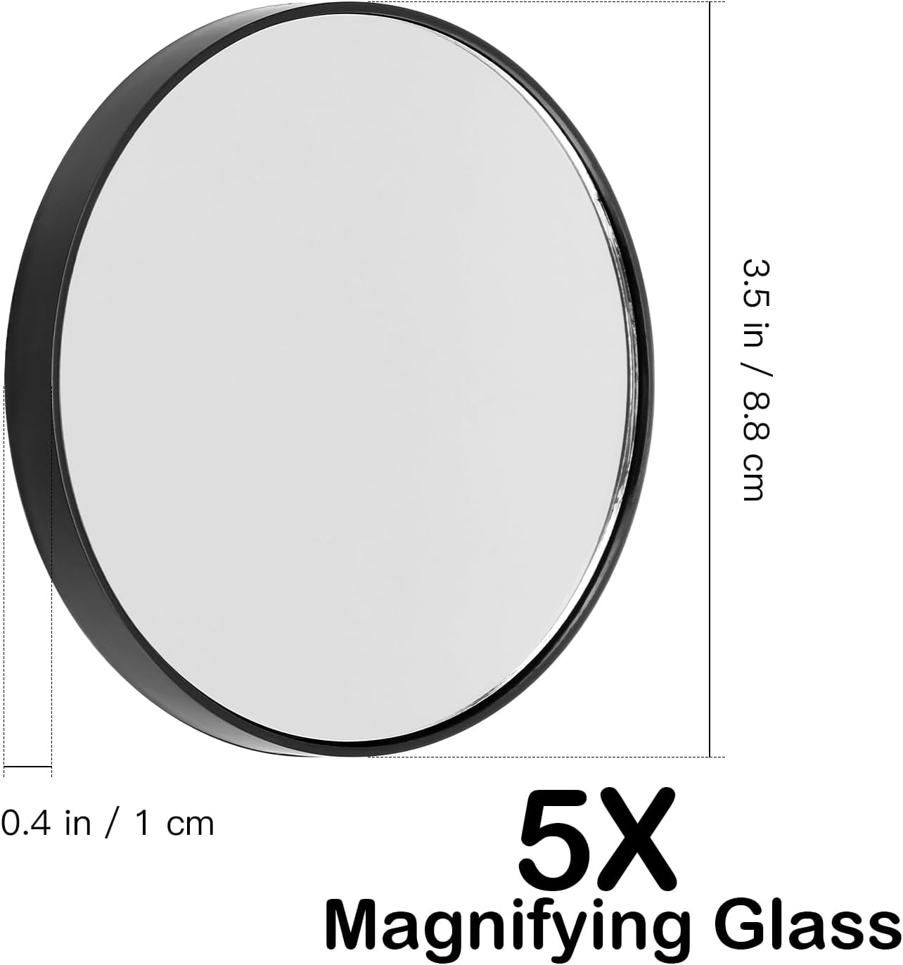 Luxshiny 5x Magnifying Mirror for Compact Use Space-Saving Durable