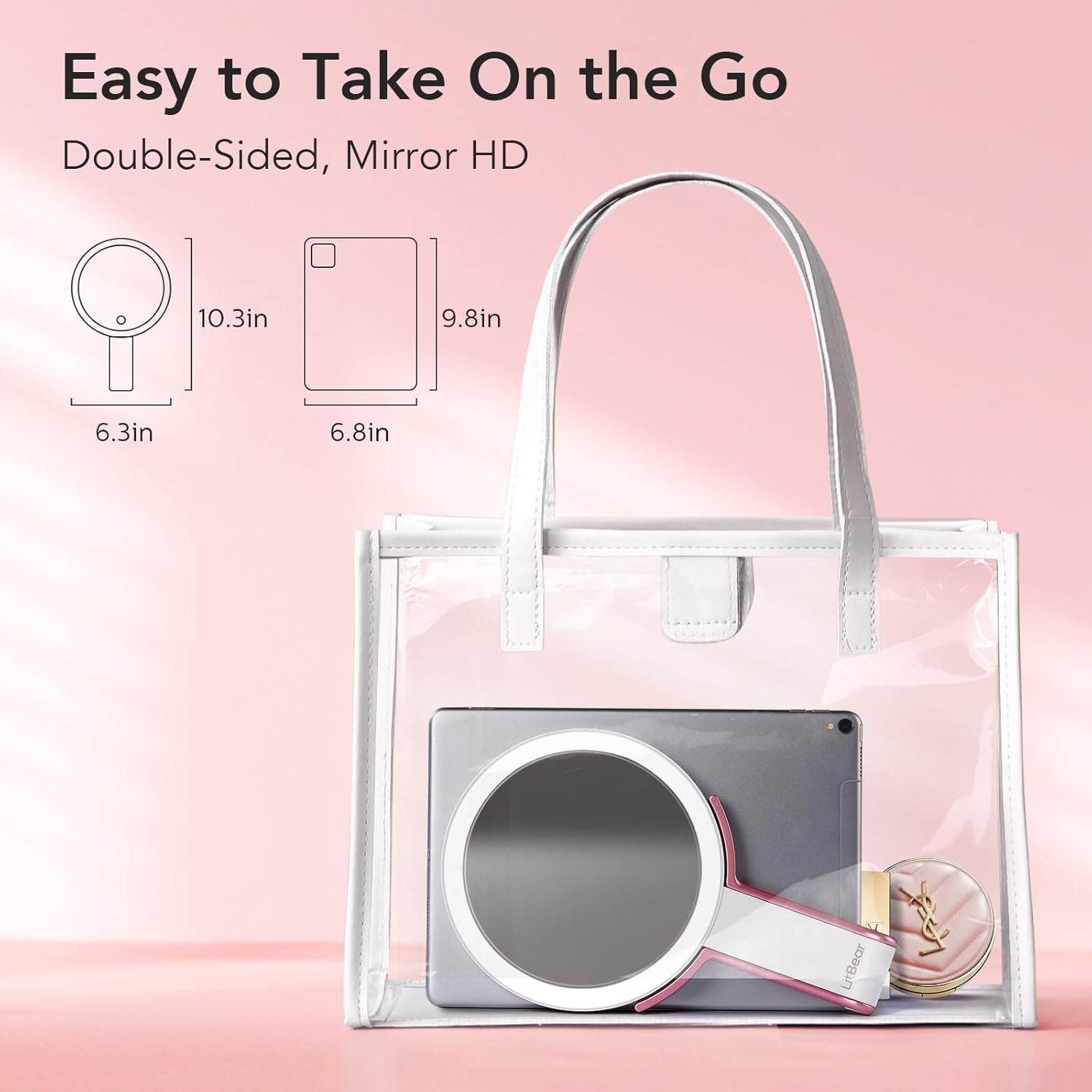 LitBear Rechargeable Dual-Sided Makeup Mirror