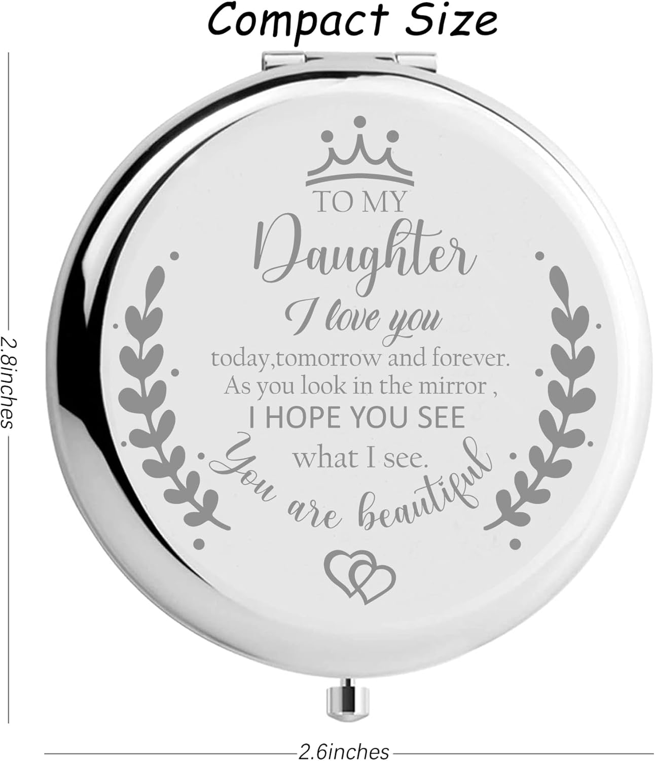Personal Engraved Makeup Mirror for Daughter