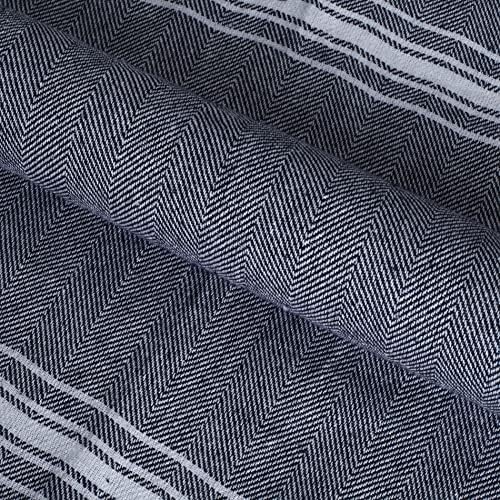 Belizzi Home - 6 x 36x71 Navy Blue Chevron Beach Towels