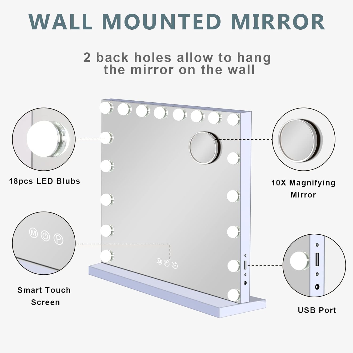 COOLJEEN 315-inch Large Hollywood Makeup Mirror