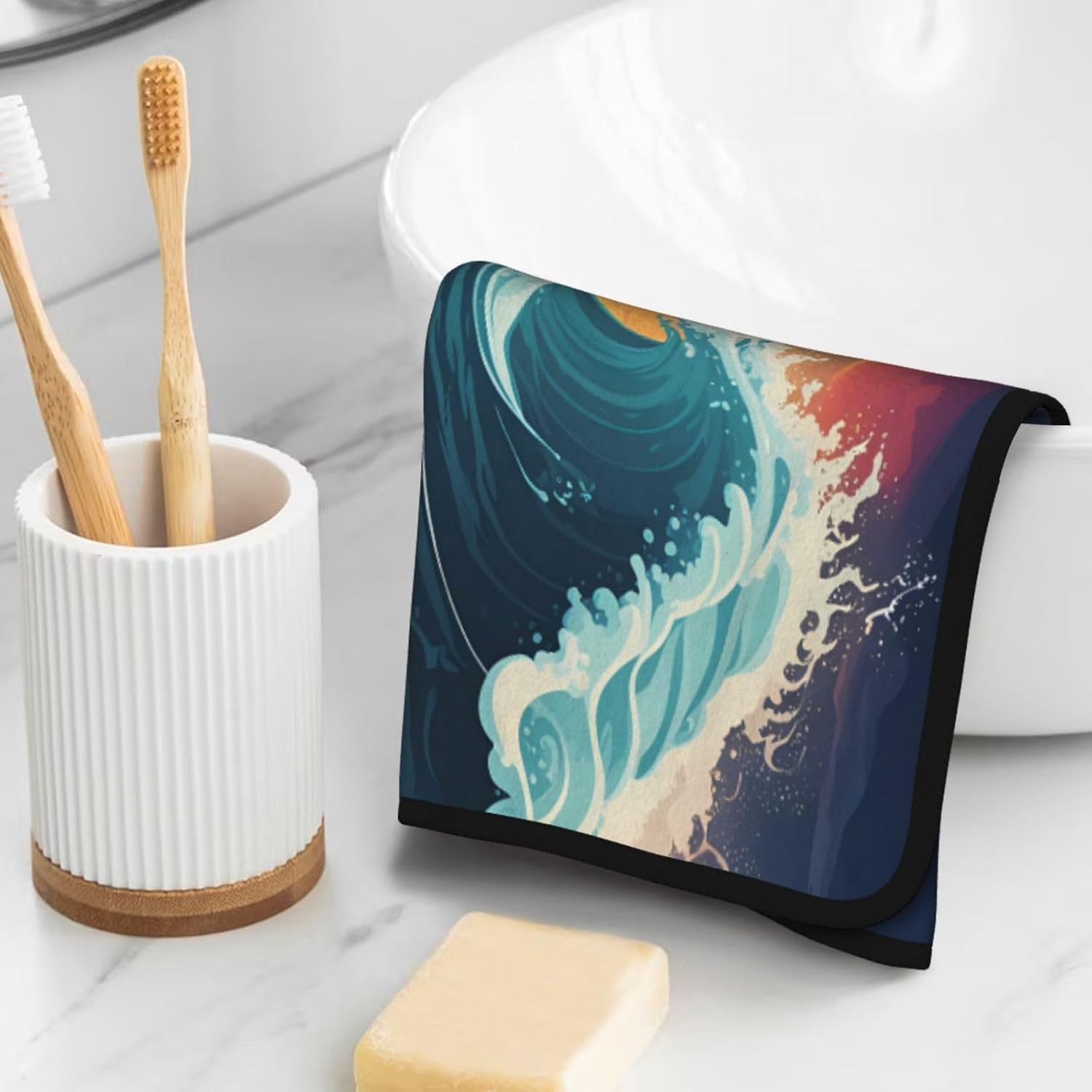 Sunset Sunrise Coral Velvet Towel