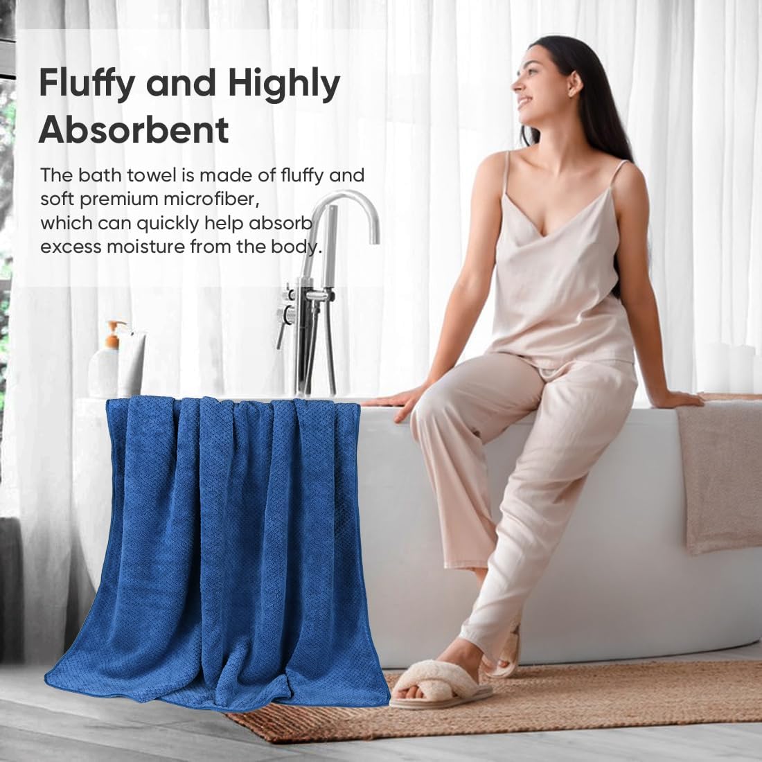 HOMEXCEL 4-Piece Bath Towels Set