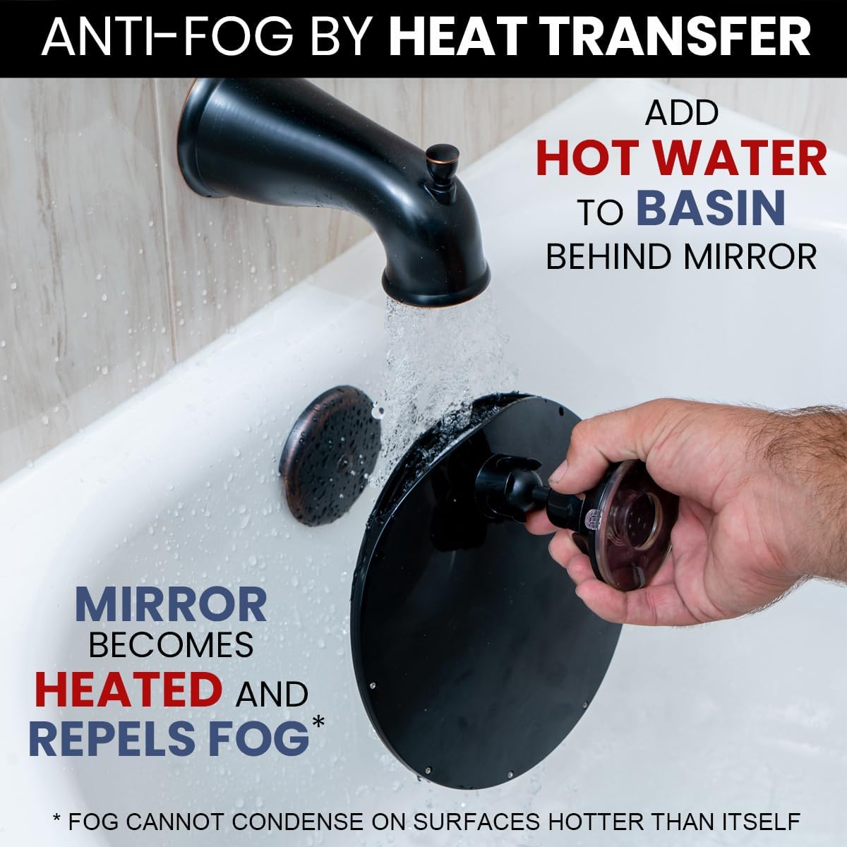 MIRRORVANA Dual Antifog Shower Mirror with Razor Holder