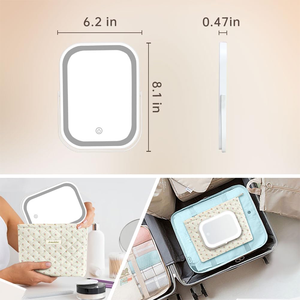 Travel Makeup Mirror with Lights