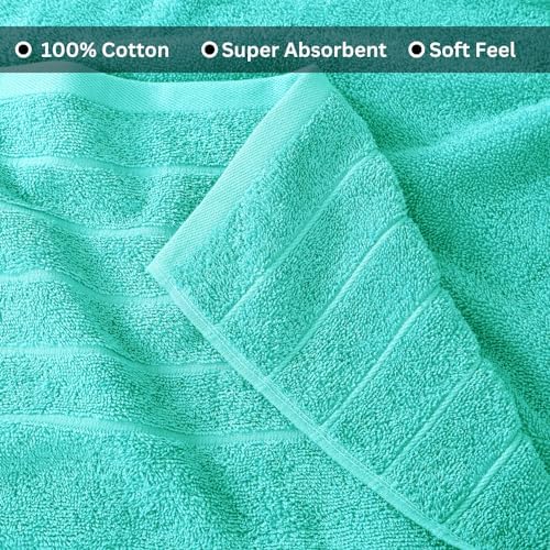 Luxury Soft Cotton bath towels 4-pack Aqua Sky bath time excellence
