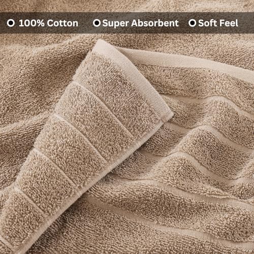 Casa Platino 4-Piece Bathroom Towel Set 30x60 Cotton Tawny Brown