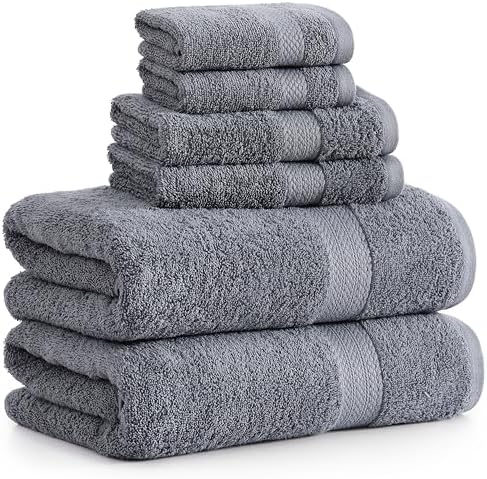 Premium Set of 6 Cotton Bath Towels for Your Bathroom