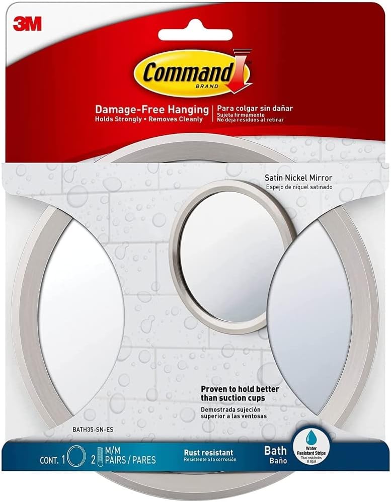 Professional-Quality Bath Mirror with Adhesive Strip for Home Bathroom