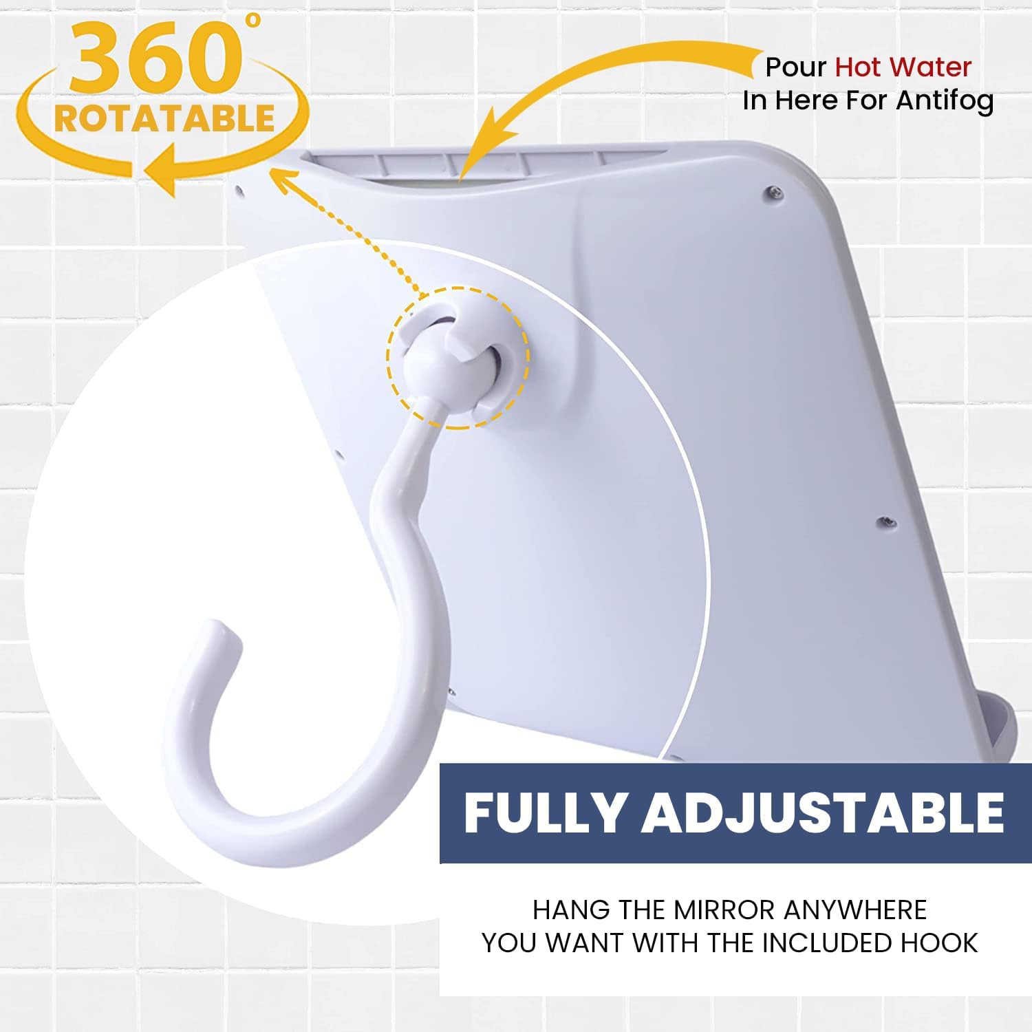 MIRRORVANAdual anti-fog shower mirror