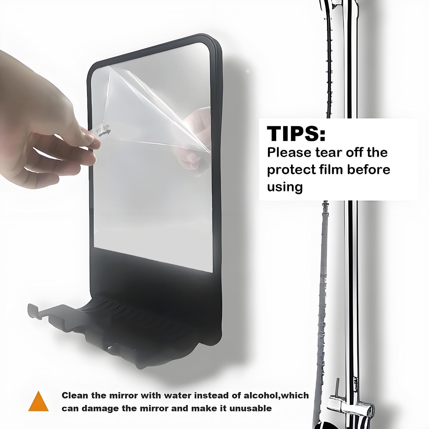 Fogless shower mirror for Shaving