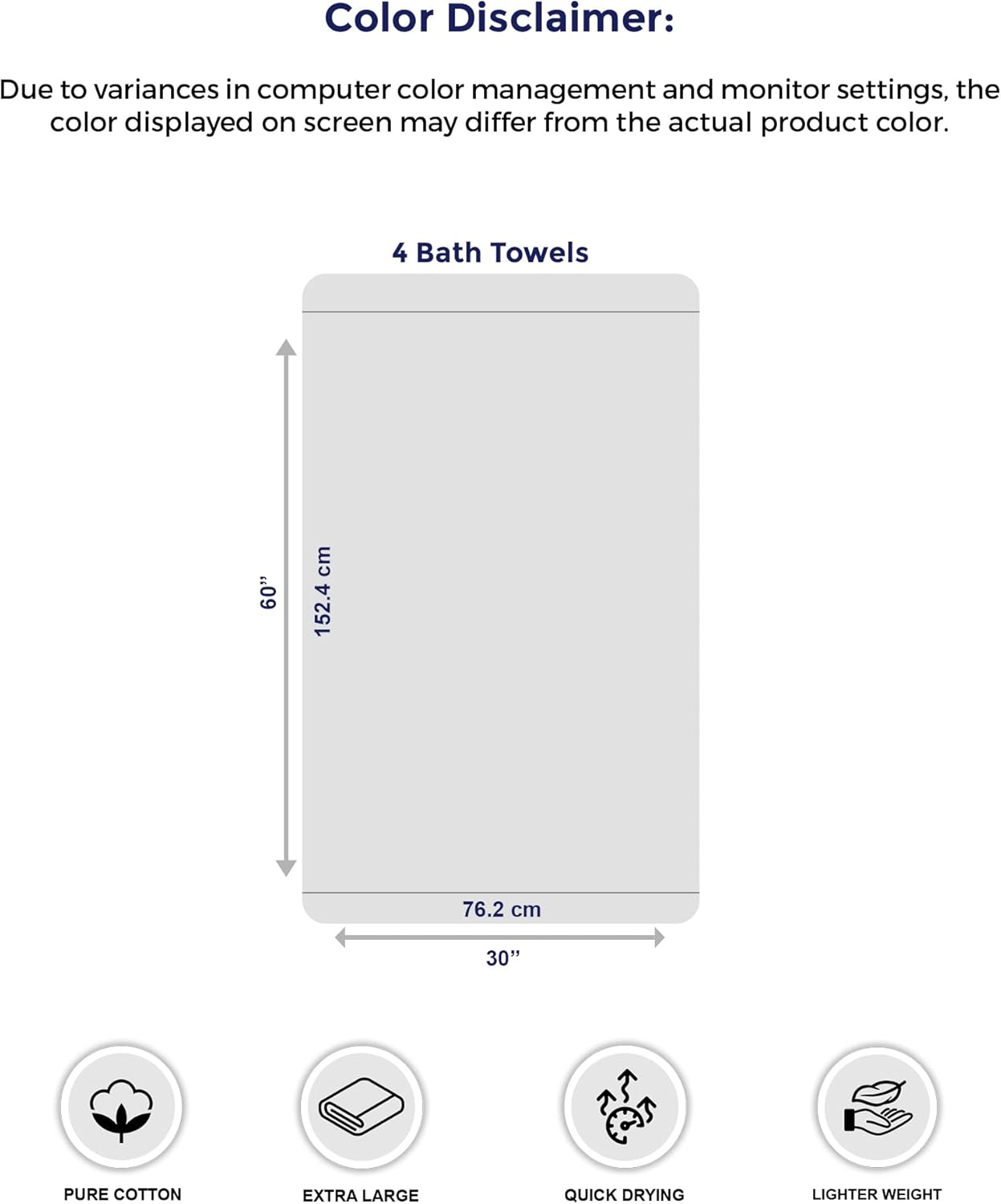 Extra Large Bath Towels Soft absorbent Quicker to Dry