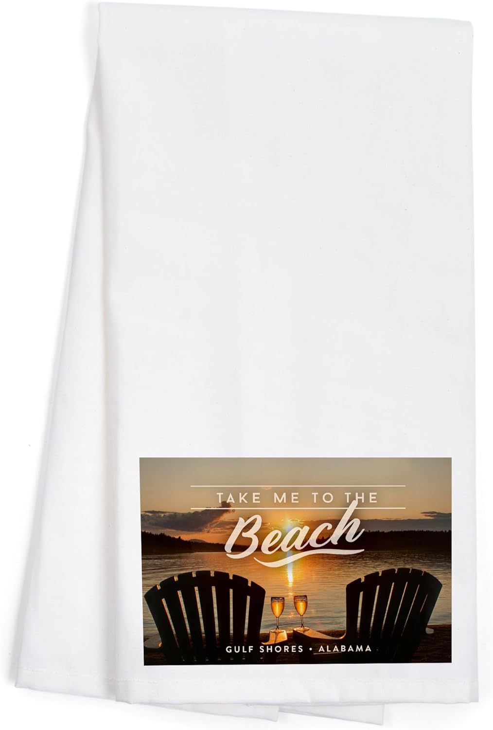 Lantern Press - Sunset View Alabama Beach Towel