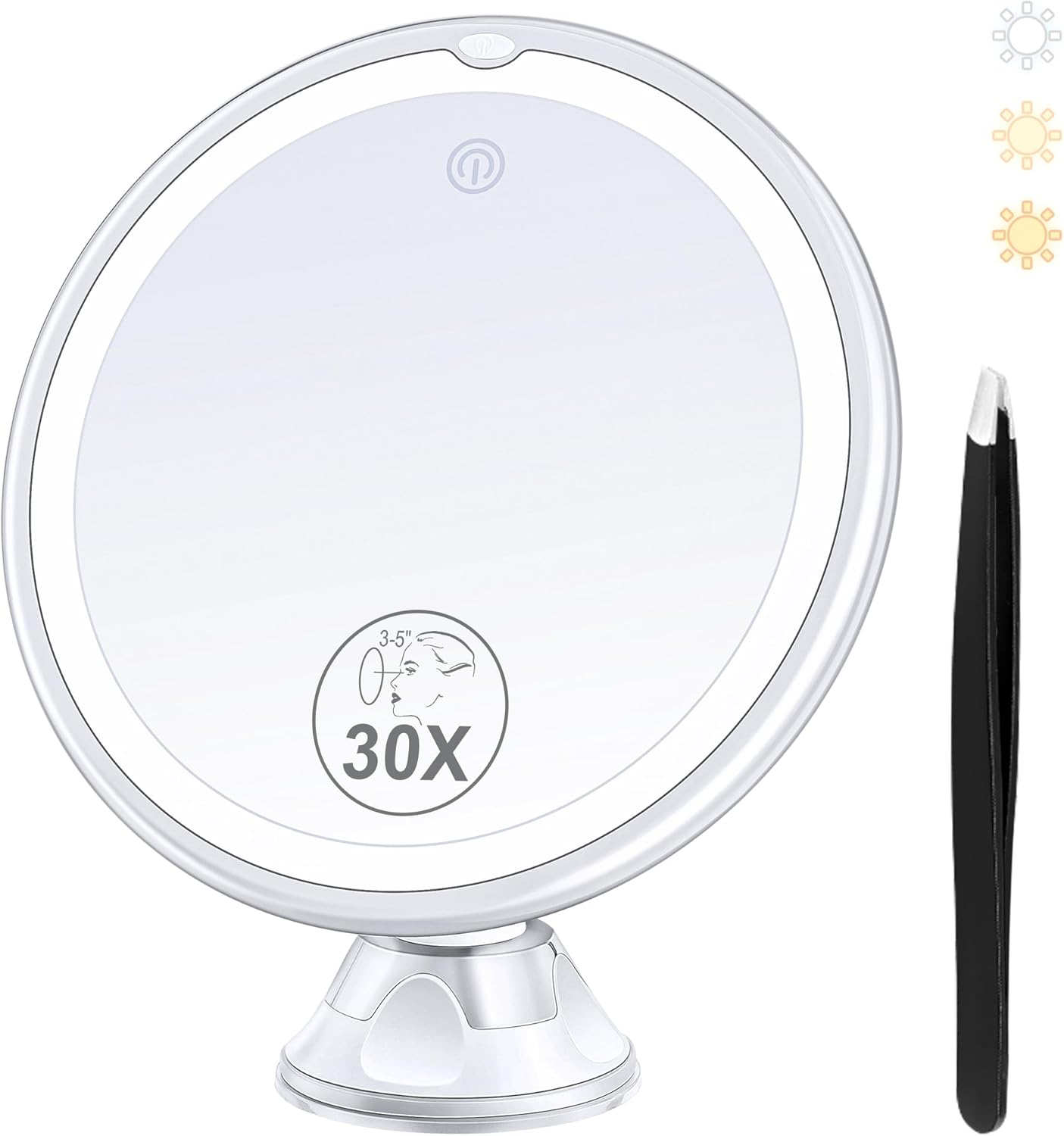 Strip-Down 30X Magnifying Mirror with Light for Precision Makeup