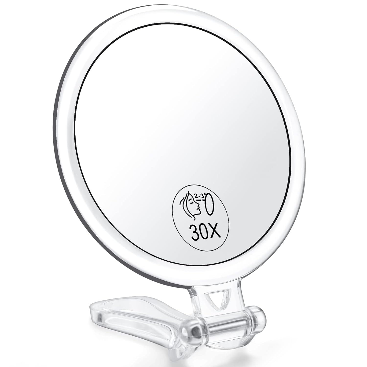 30x Magnifying Handheld Mirror with 2-Sided Adjustable Stand