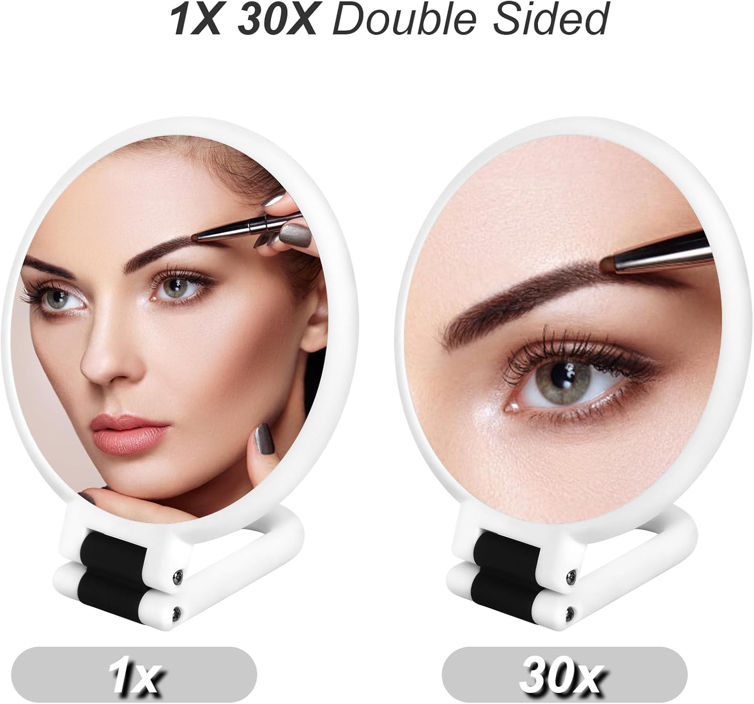 Magnifying Compact Travel Mirror with 30x Double-Sided Surface
