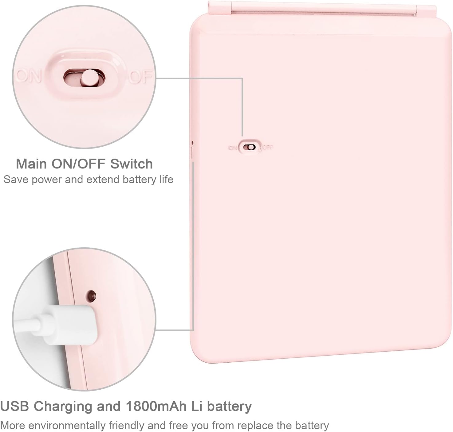 Durable Touchscreen Travel Mirror for Makeup and More