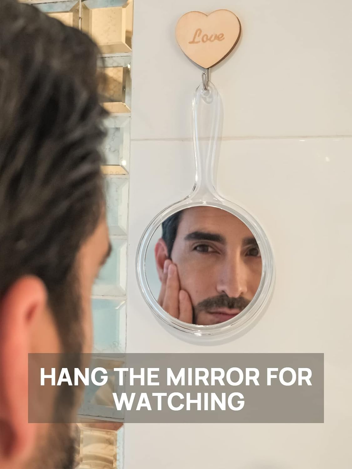 Compact Double-Sided Magnifying Mirror