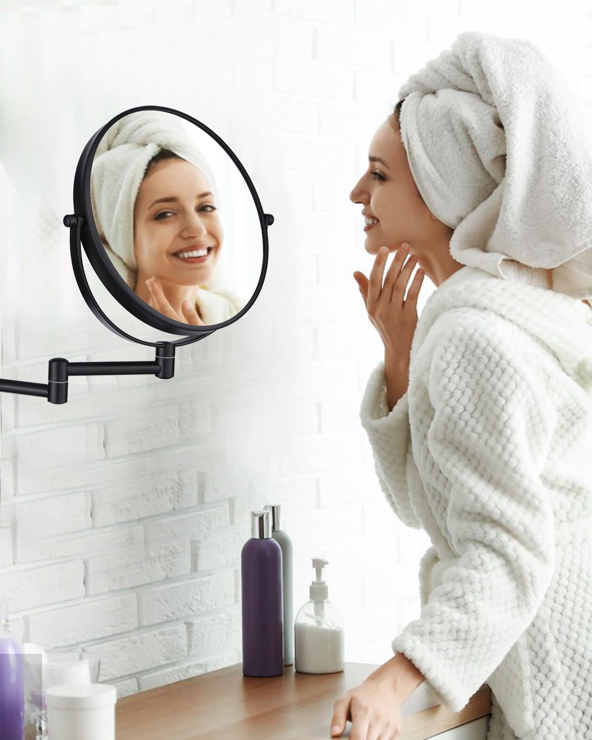 Premium 360 Swivel Makeup Mirror - Double Sided Magnifying Mirror