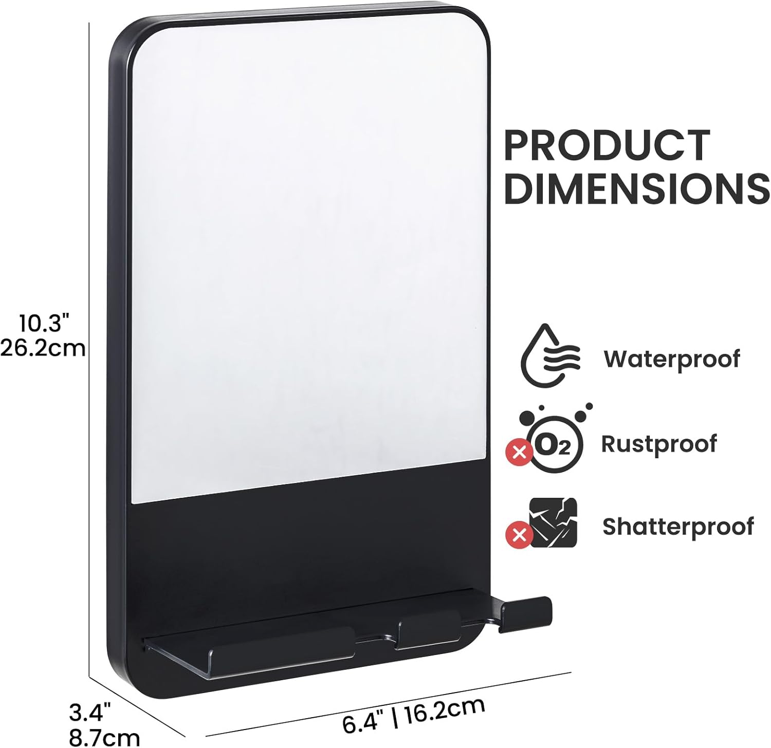Instant Suctionducible Fog-Proof Shower Mirror