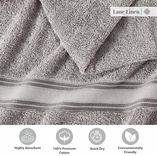Space Grey Cotton Bath Towels 4-Pack Quick Dry Machine Washable