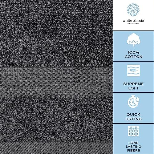 White Classic Luxury Hand Towels - 16x30-inch Set of 6