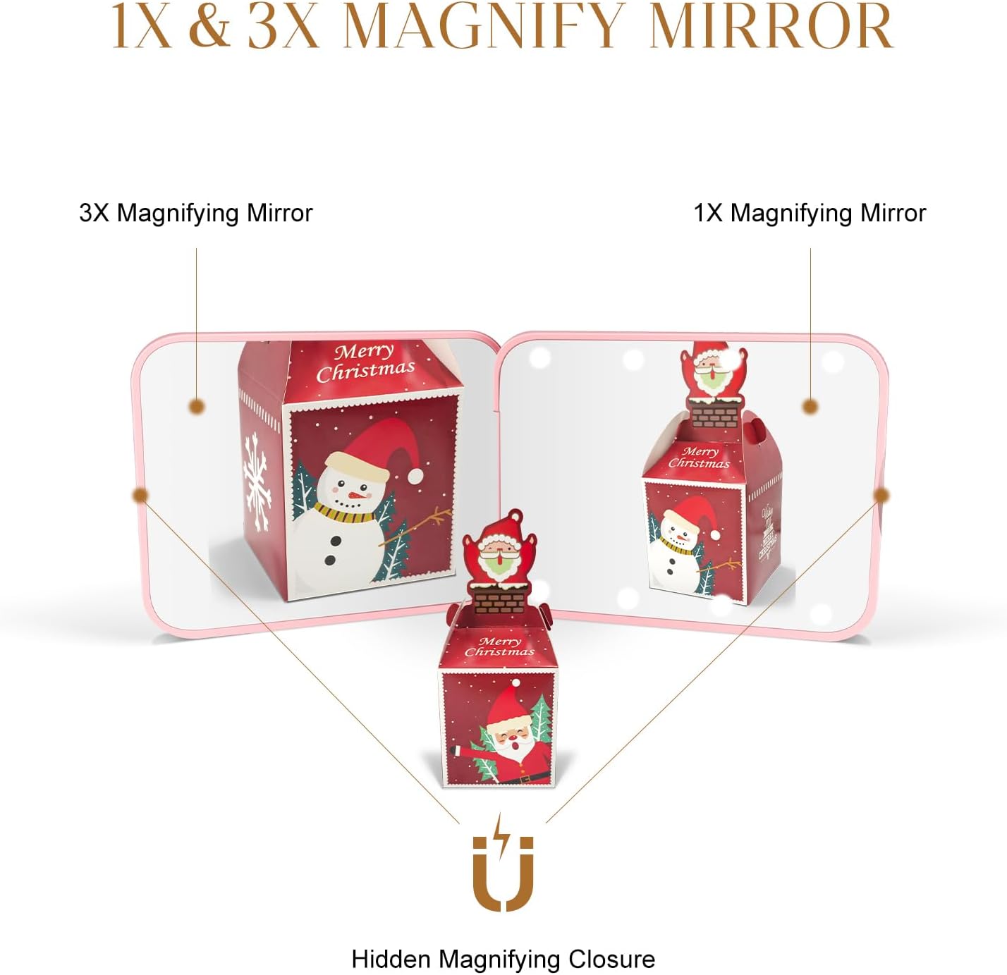 Compact Mirror with LED Light