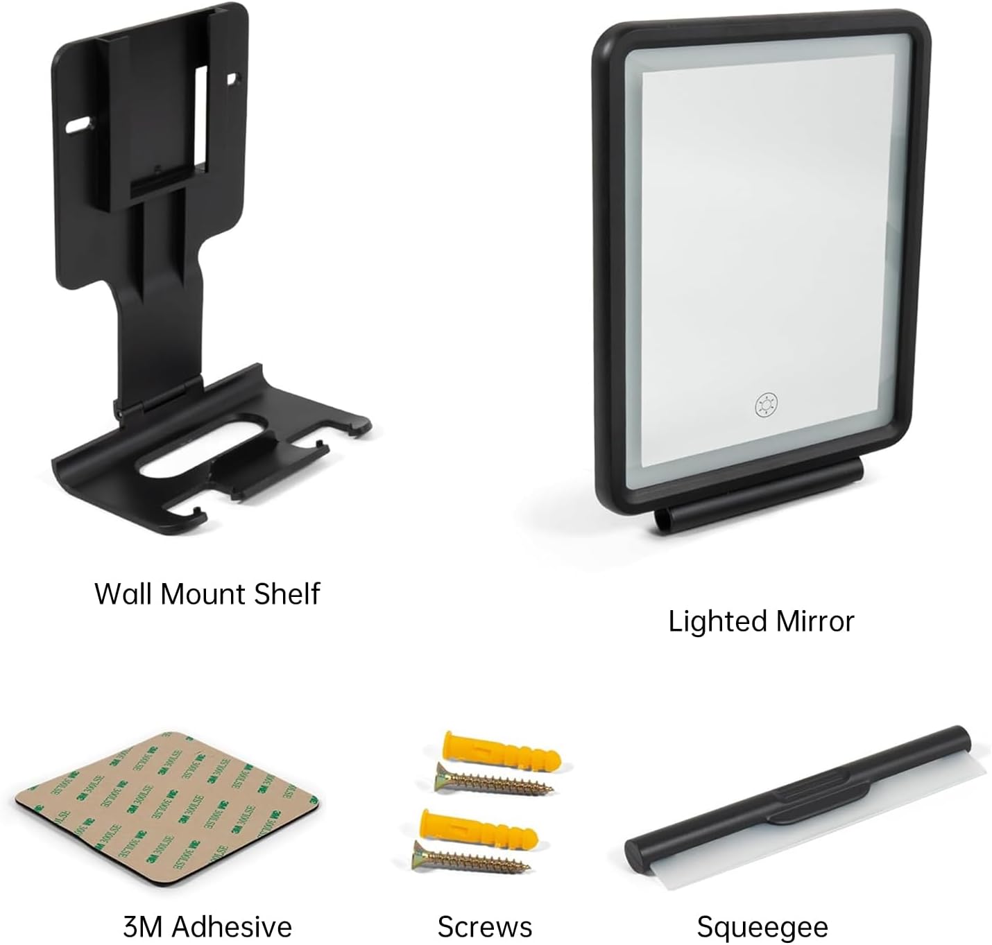 Fog-Free Shaving Mirror with Squeegee