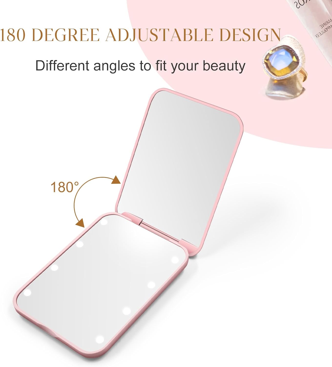 Compact Mirror with LED Light