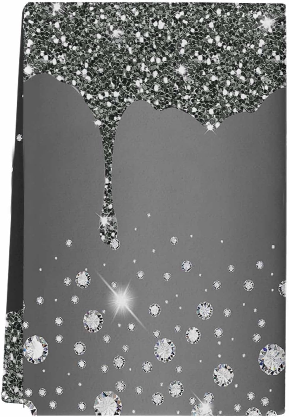 Dripping Black Tea Towels with Glitter