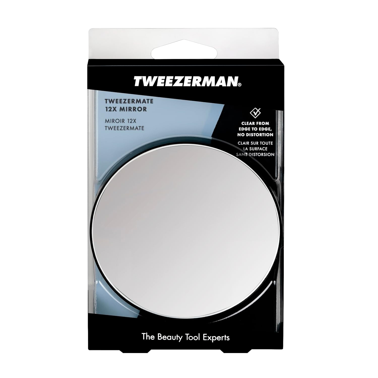 Tweezermate 12x Mirror Hands-Free Makeup Mirror with suction cups