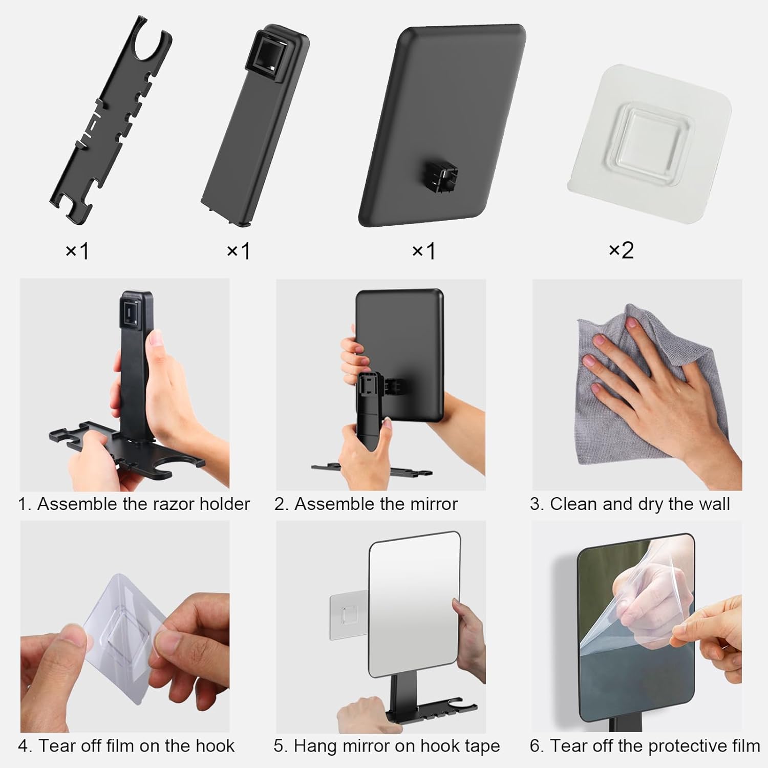 Fog-Free Shower Mirror for Shave Durable Waterproof