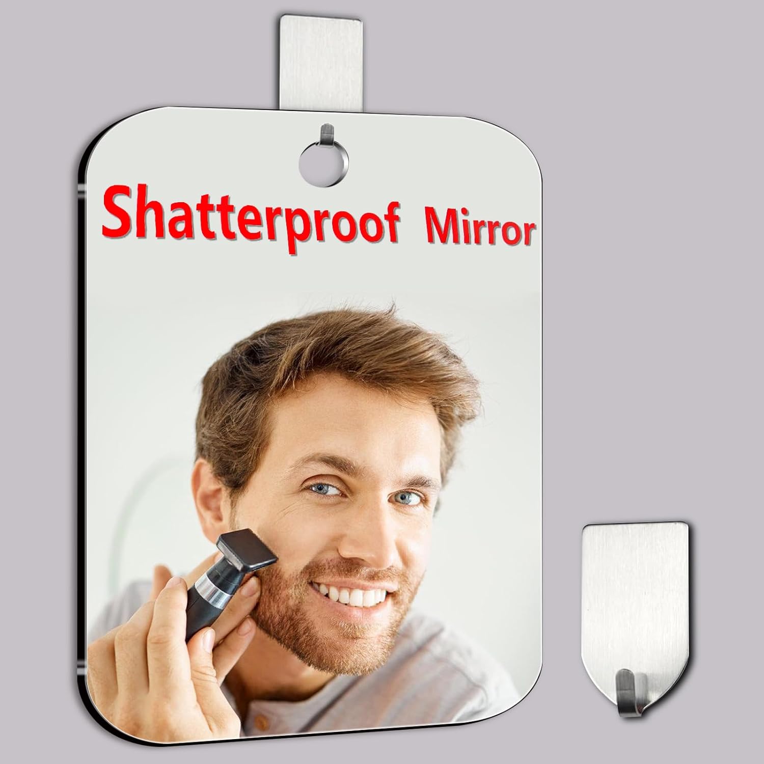 JKNEIWA - 8x6 Medium Fogless Showers Small Mirrors for Travel Camping