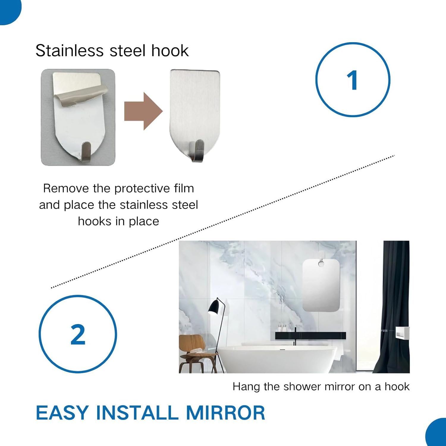 Stylish ShOWER Mirror for Grooming