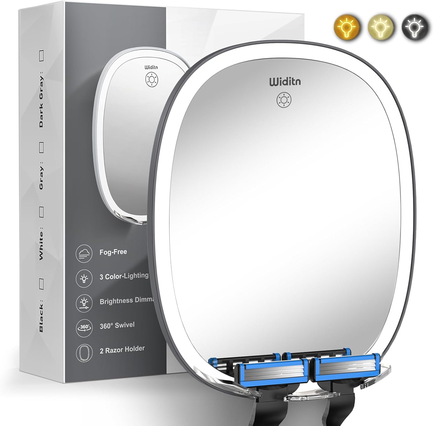 Fogless LED Shower Mirror with Adjustment