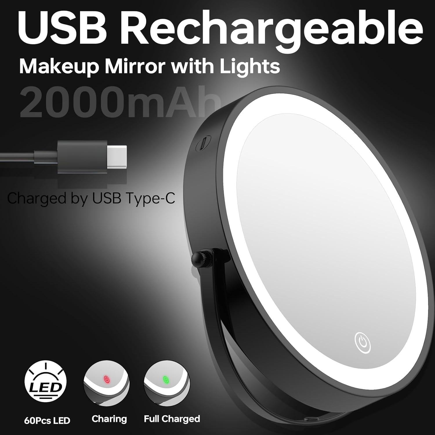 LANSI 10X Rechargeable Magnifying Beauty Mirror