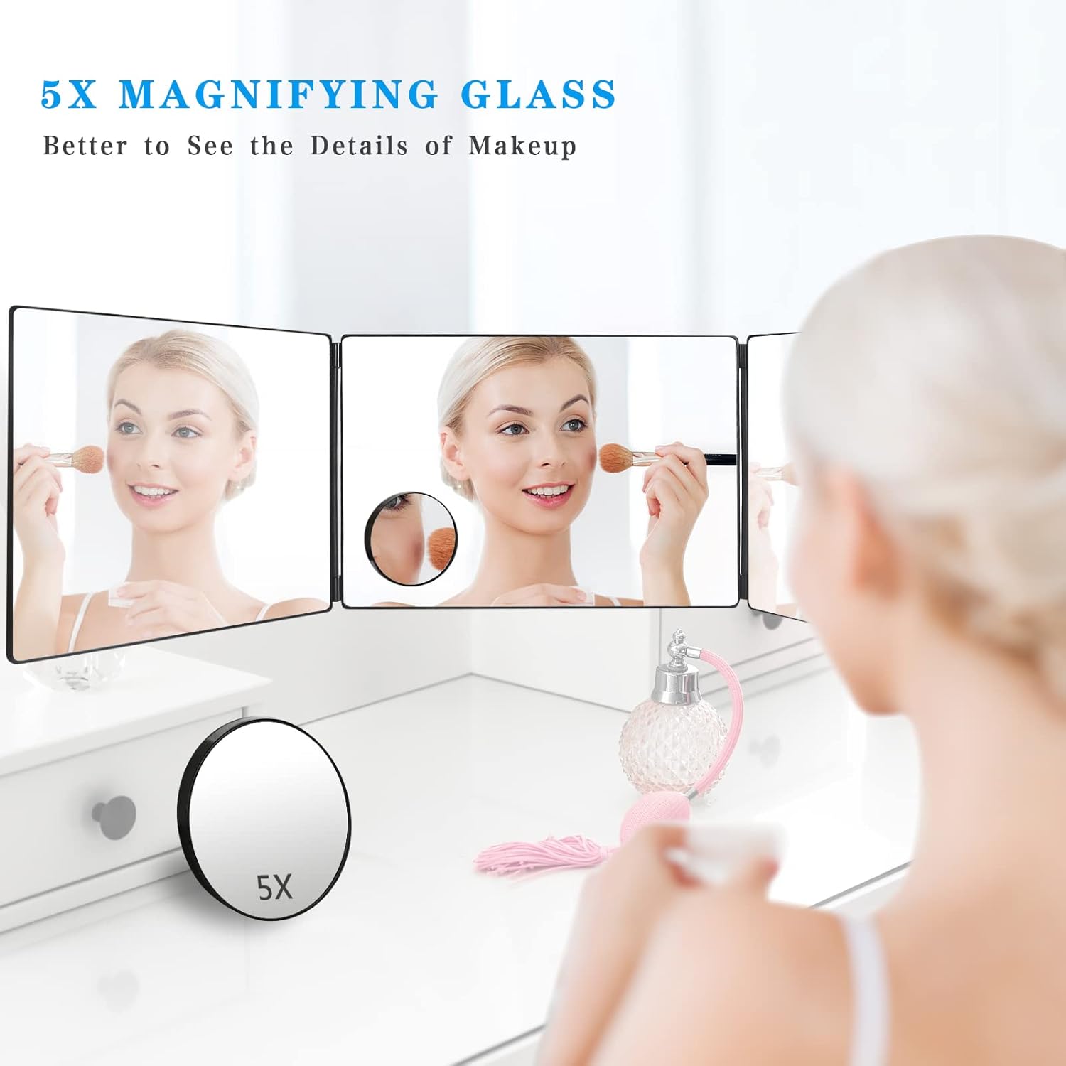 JANMPASK 3 Way Mirror with Adjustable Height