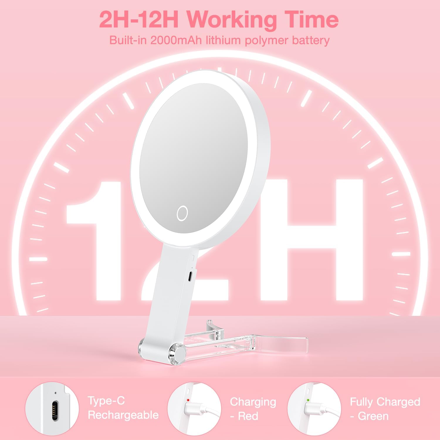 Benbilry Travel Makeup Mirror with 10X Magnification