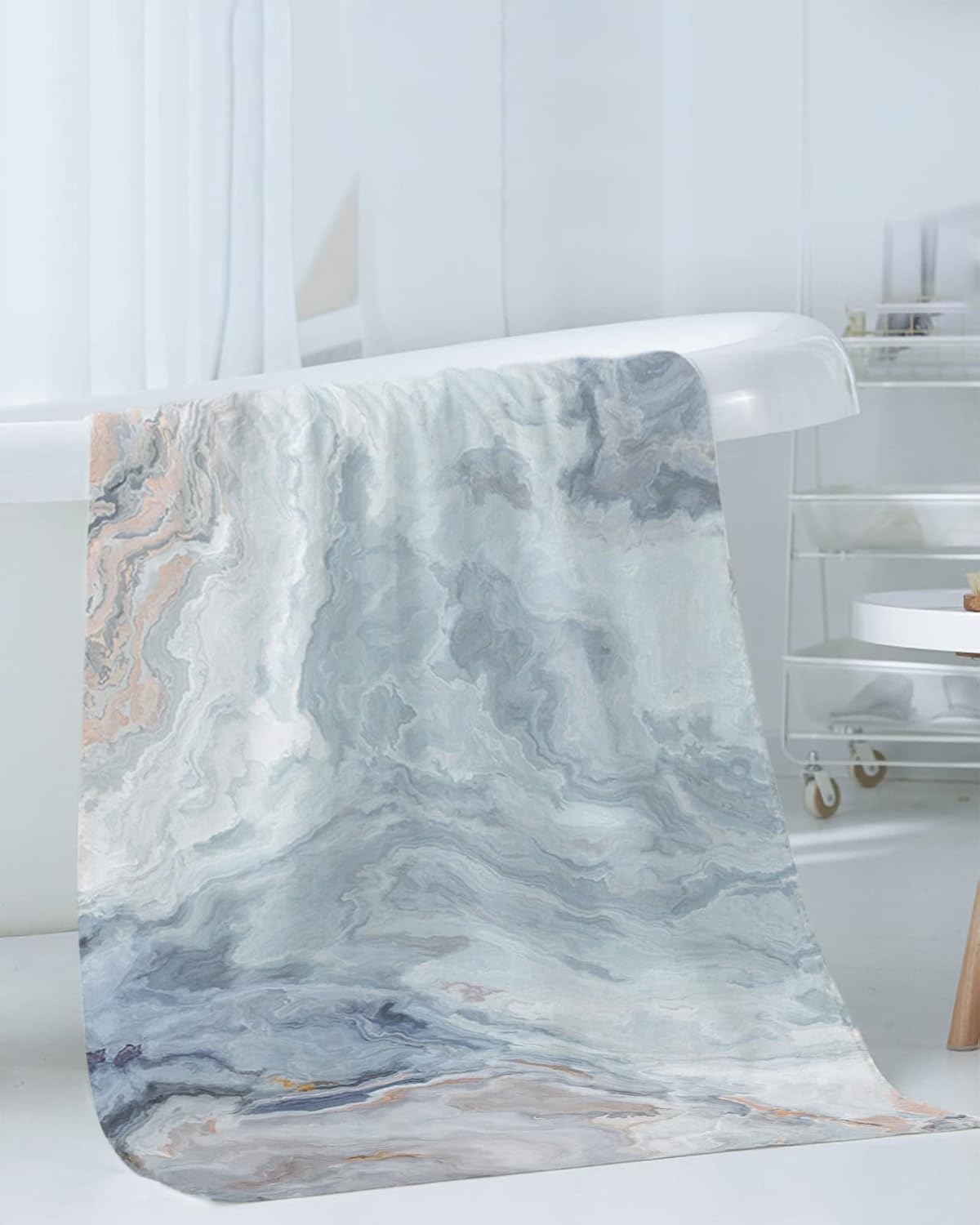 Chic Multi-Color Marble Bathroom Towels Set