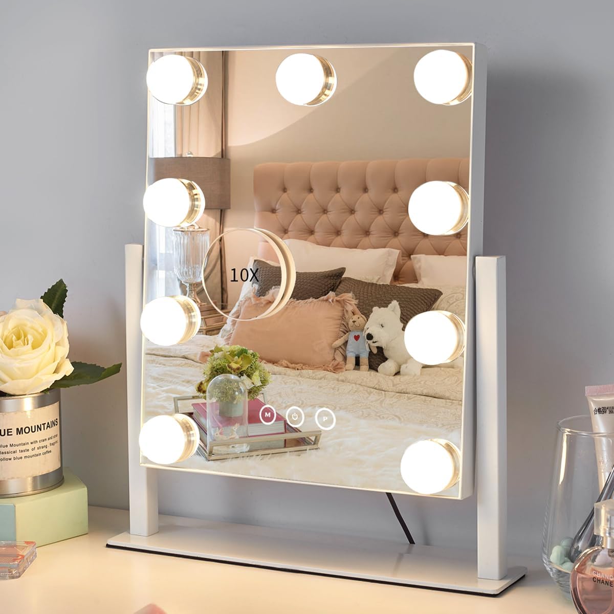 Elegant Vanity Mirror with 3 Colors Lighting
